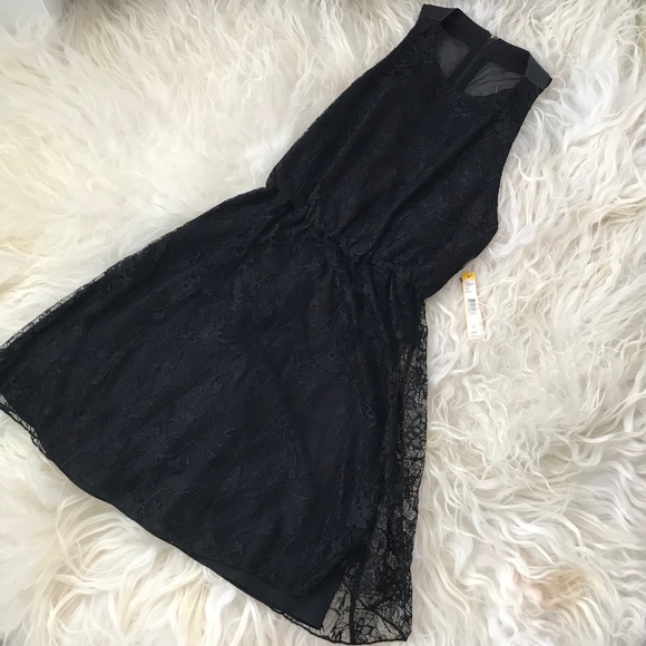 alice + olivia Chaplin Genuine Leather Flare Dress - Picture 2 of 6